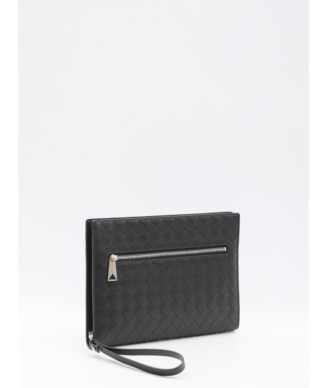 BOTTEGA VENETA Черная кожаная папка для документов, фото 2