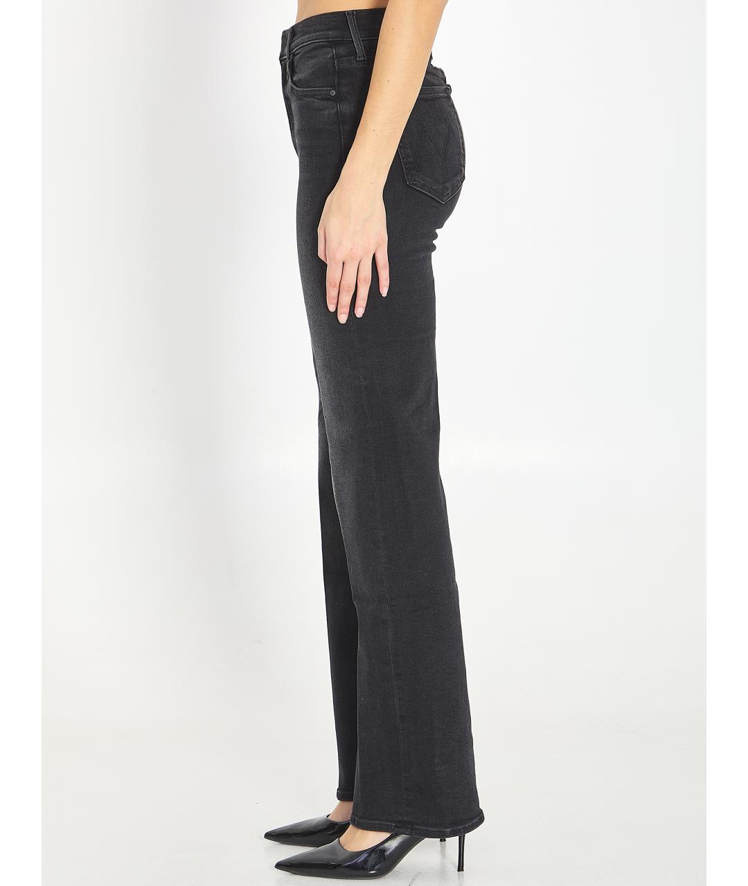 MOTHER Черные хлопковые прямые джинсы, фото 3