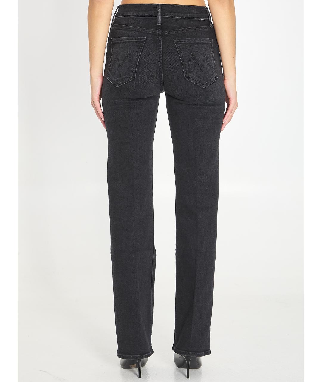 MOTHER Черные хлопковые прямые джинсы, фото 4