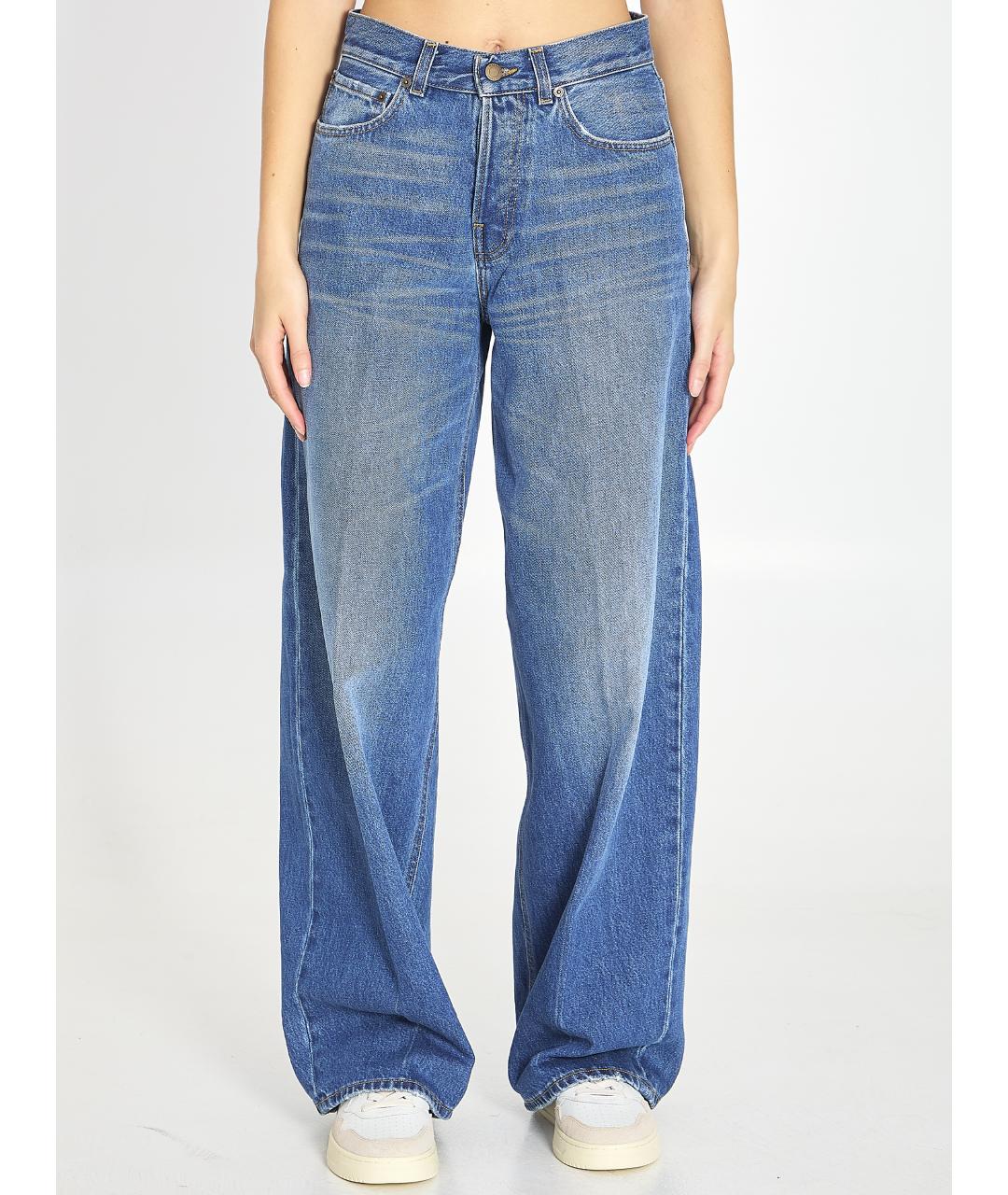 HAIKURE Синие хлопковые джинсы клеш, фото 5