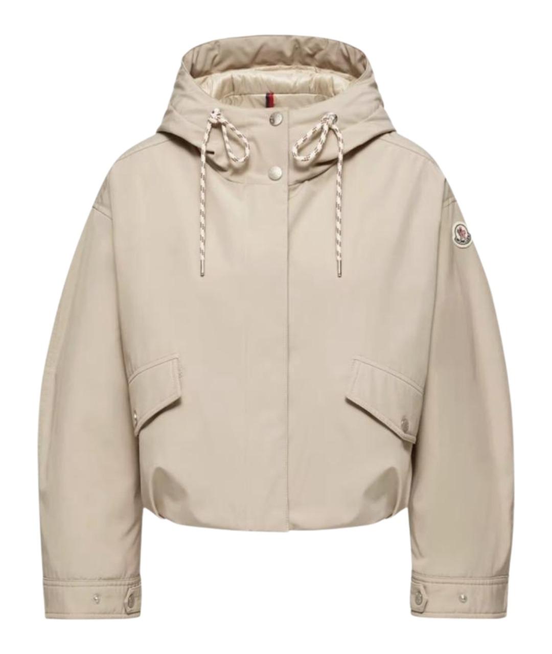 MONCLER Бежевая полиэстеровая куртка, фото 1