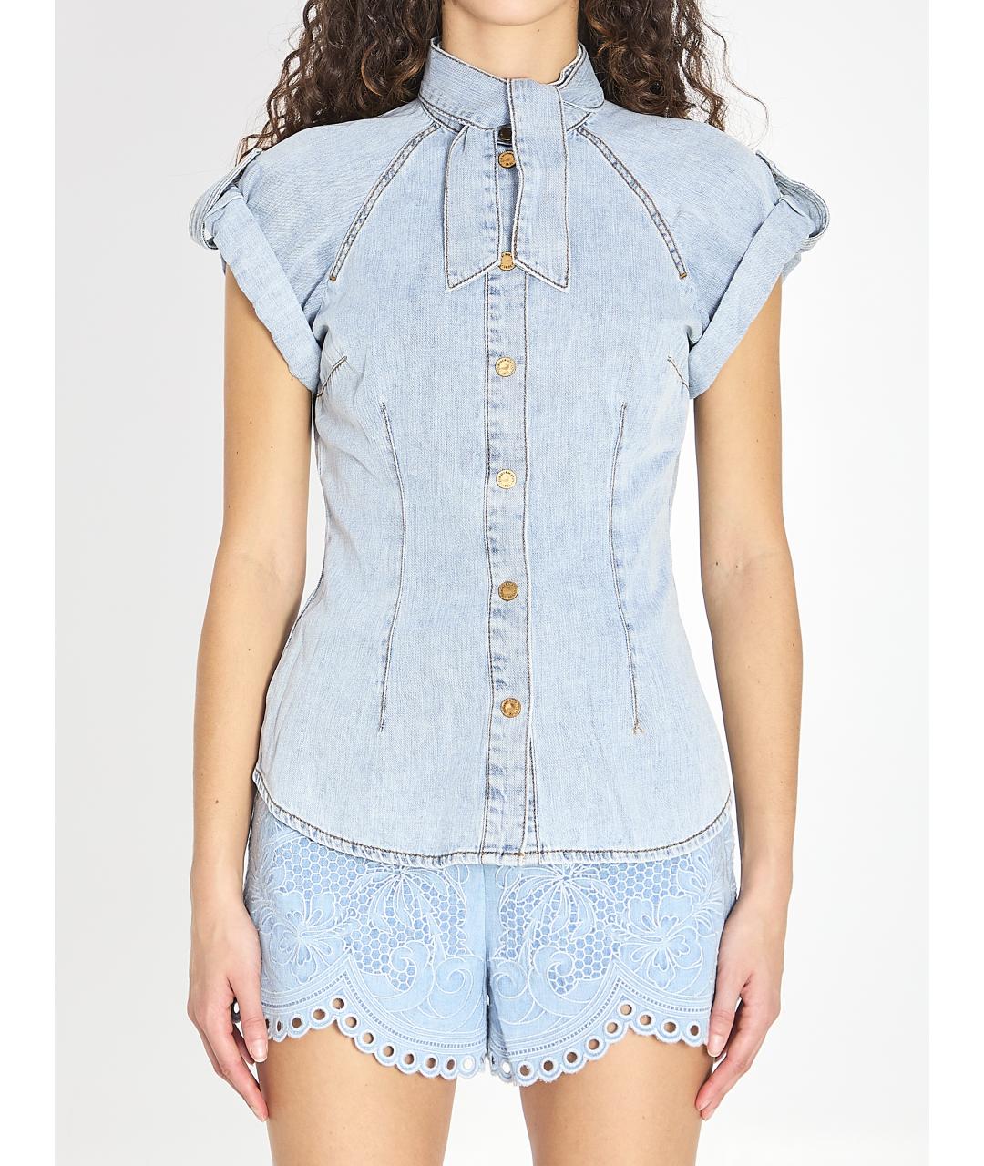 ZIMMERMANN Голубая хлопковая рубашка, фото 2