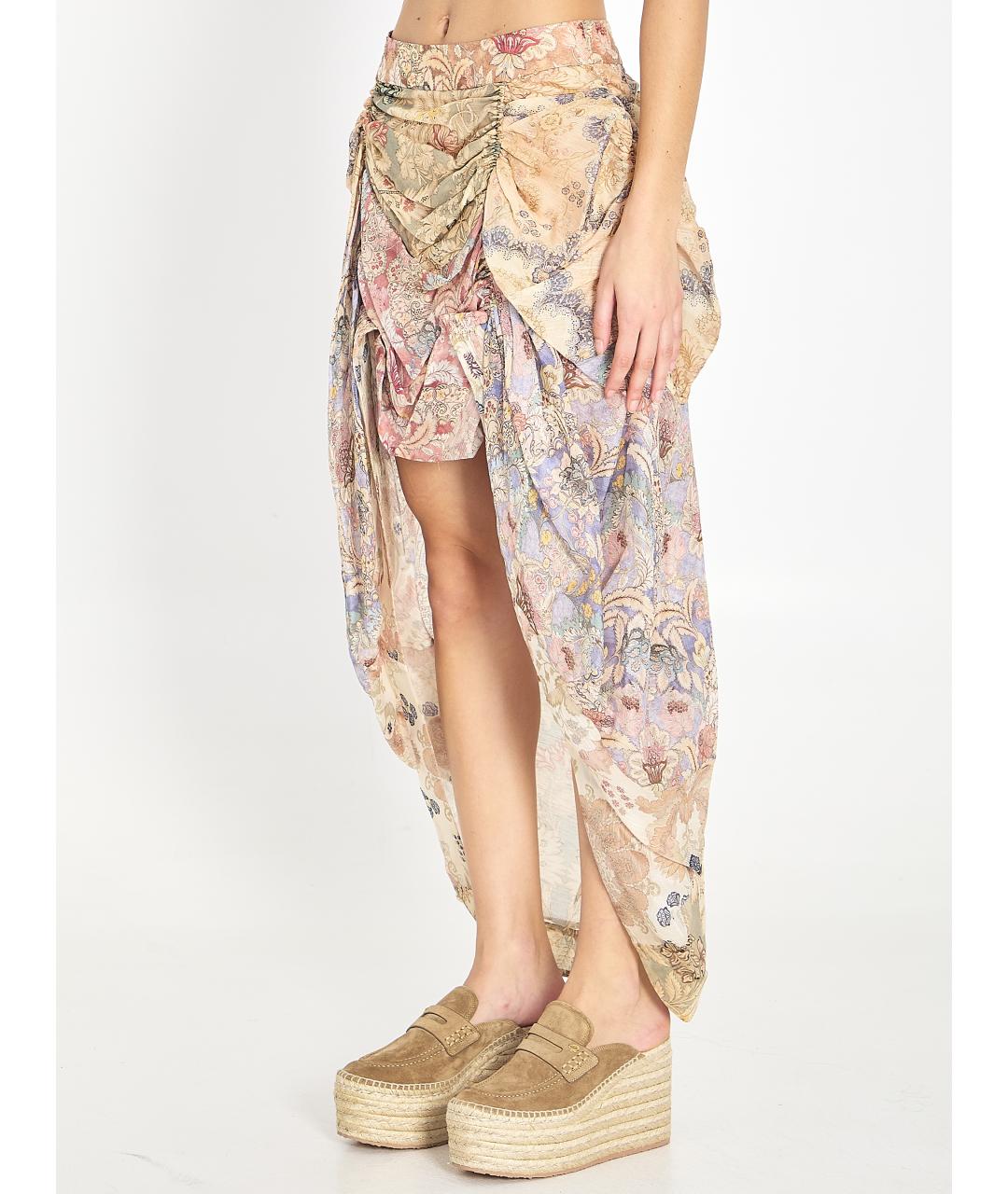 ZIMMERMANN Мульти льняная юбка миди, фото 2