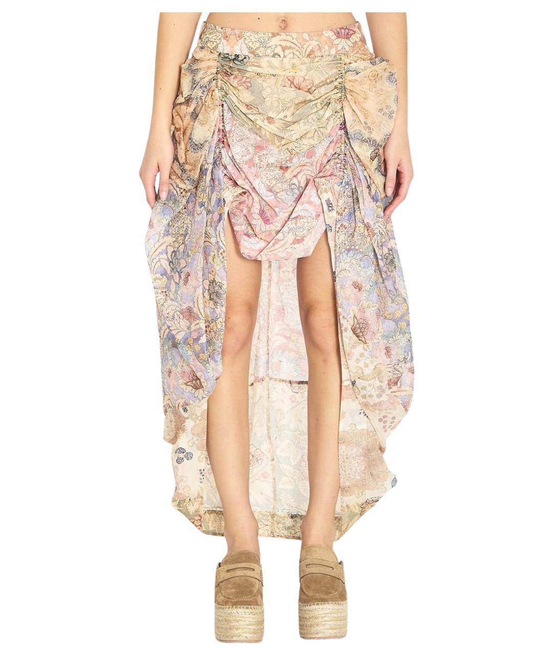 ZIMMERMANN Мульти льняная юбка миди, фото 1