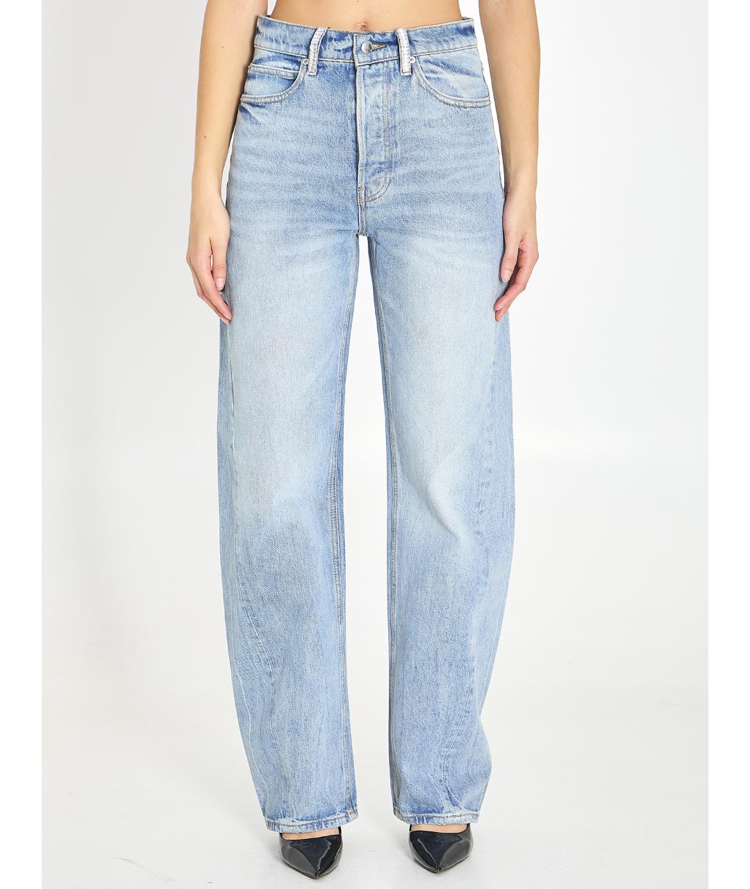 ALEXANDER WANG Голубые хлопковые прямые джинсы, фото 5