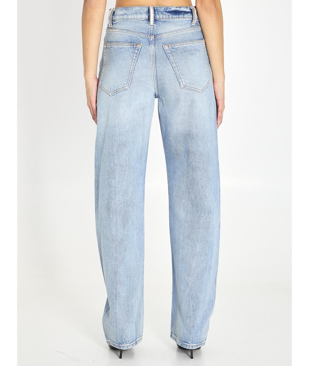 ALEXANDER WANG Голубые хлопковые прямые джинсы, фото 4