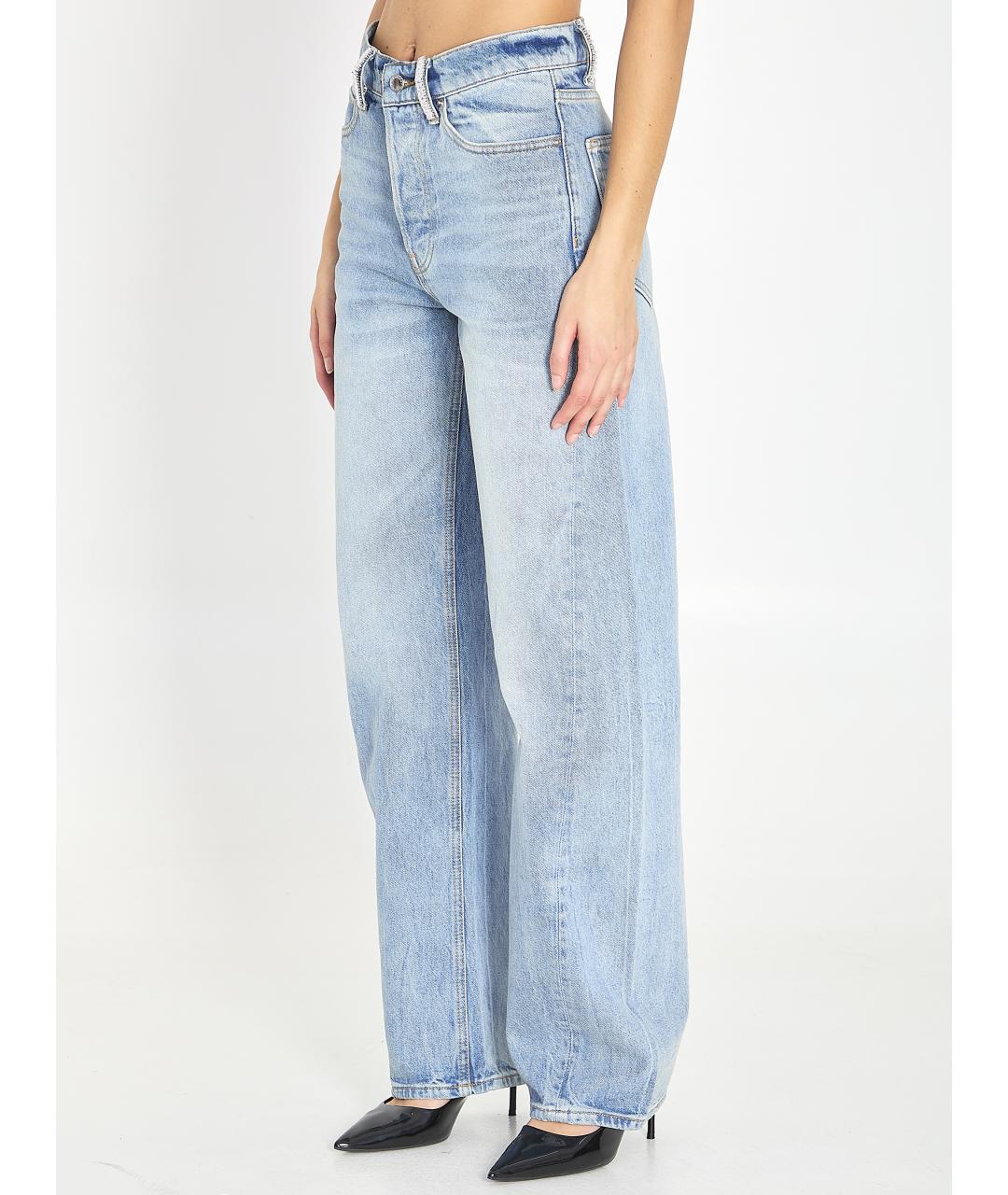 ALEXANDER WANG Голубые хлопковые прямые джинсы, фото 2