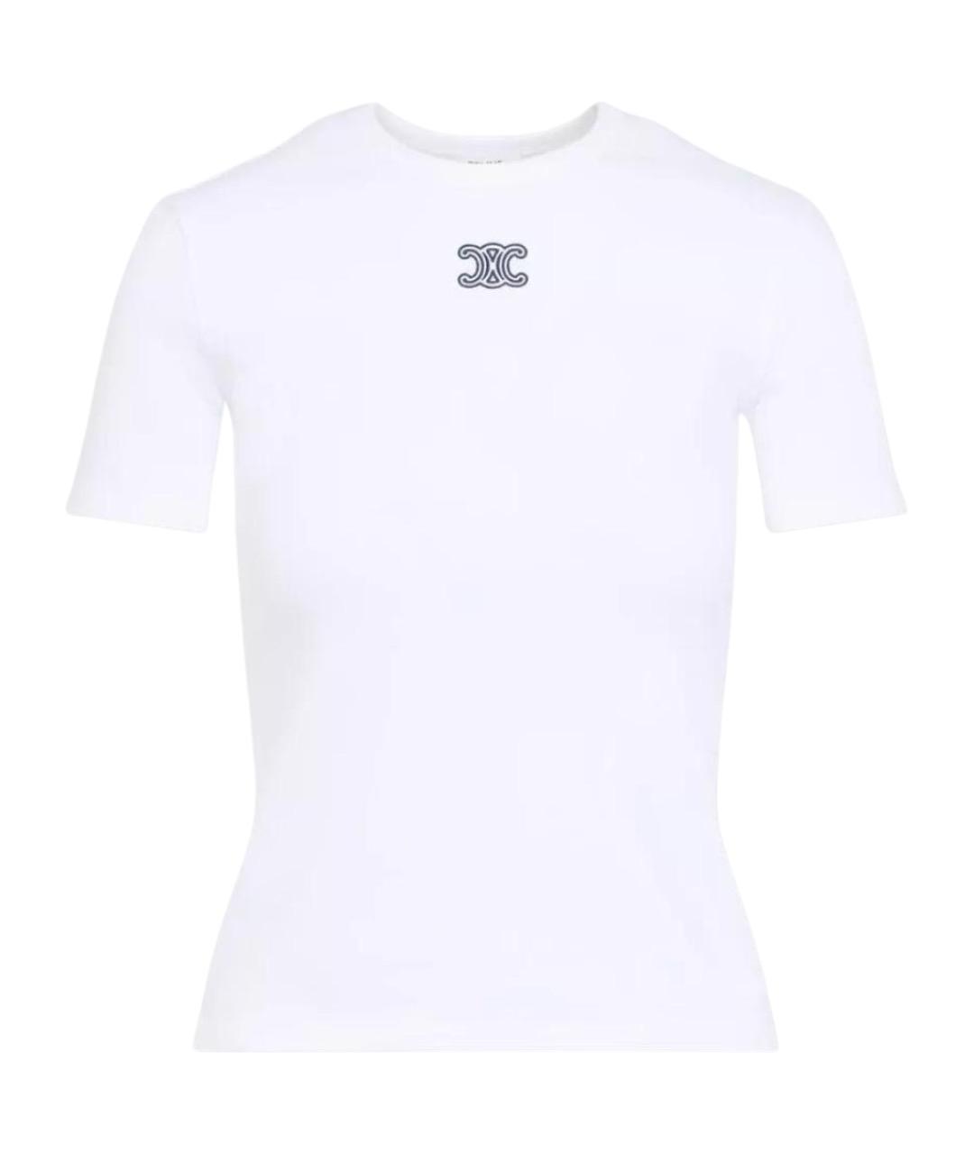 CELINE Белая хлопковая футболка, фото 1