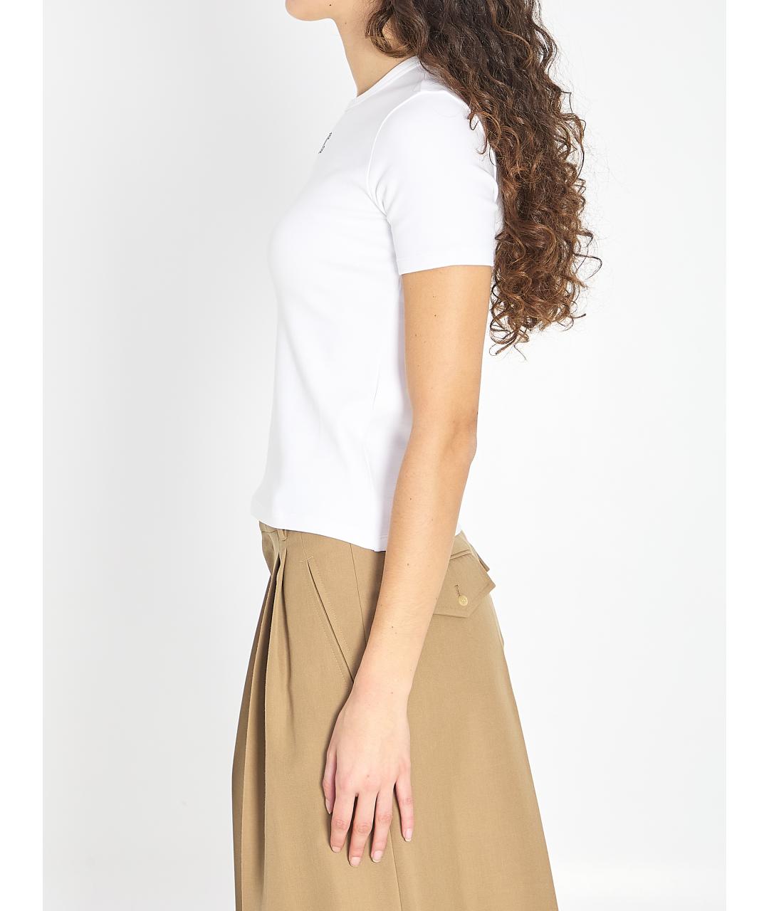 CELINE Белая хлопковая футболка, фото 4