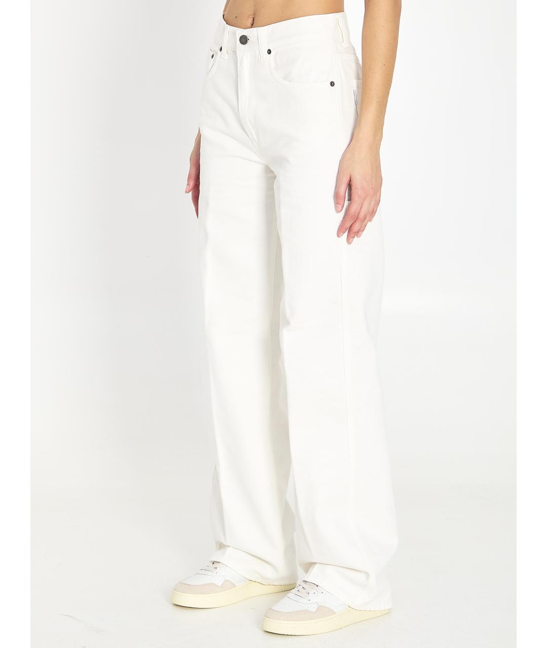 HAIKURE Белые хлопковые прямые джинсы, фото 2
