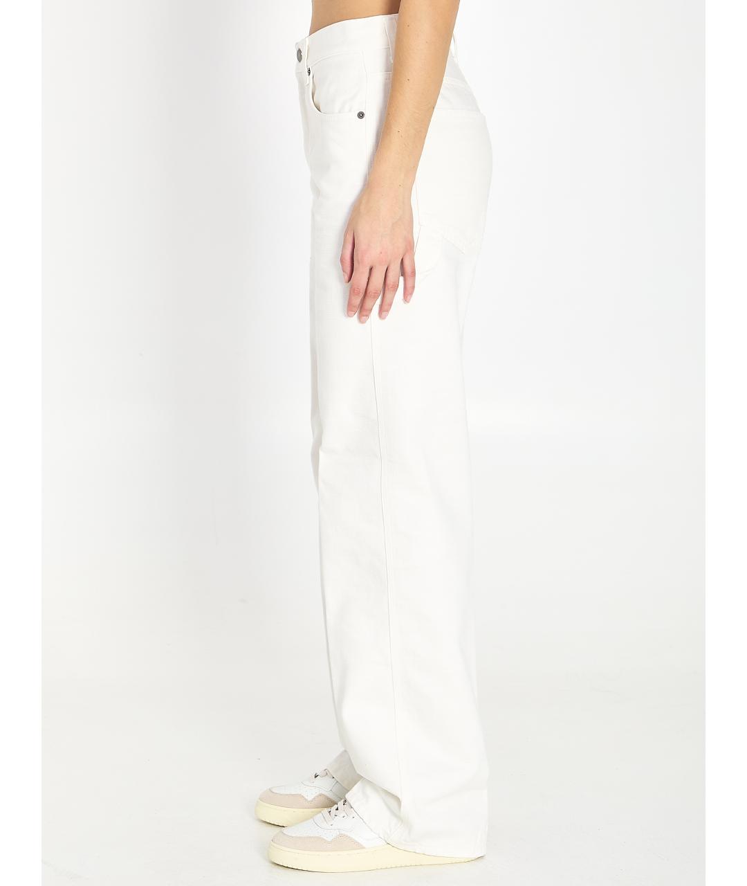 HAIKURE Белые хлопковые прямые джинсы, фото 3