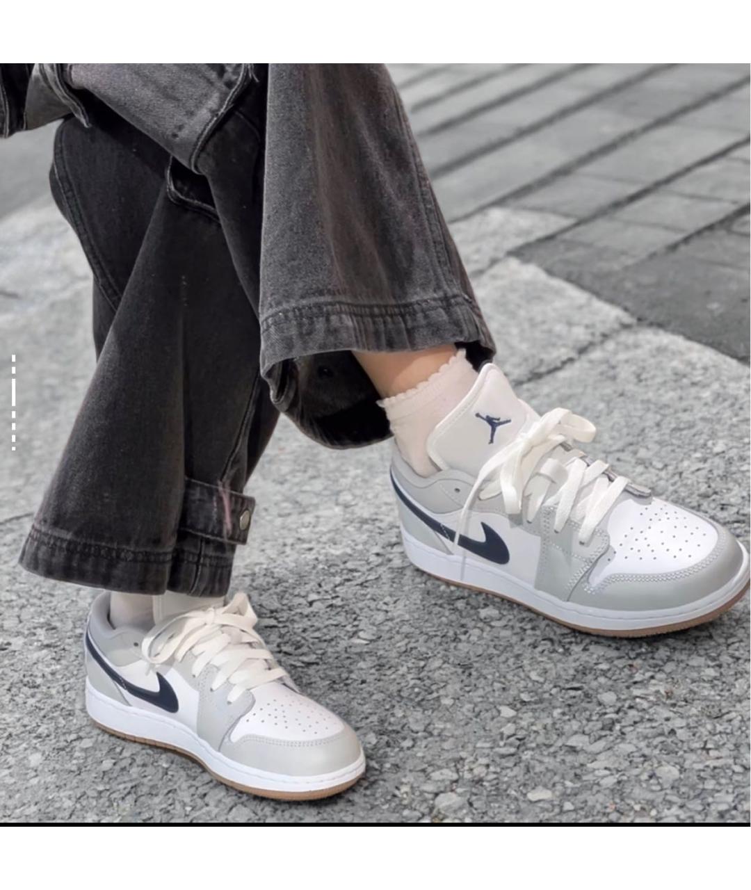 JORDAN Серые кожаные кроссовки, фото 3