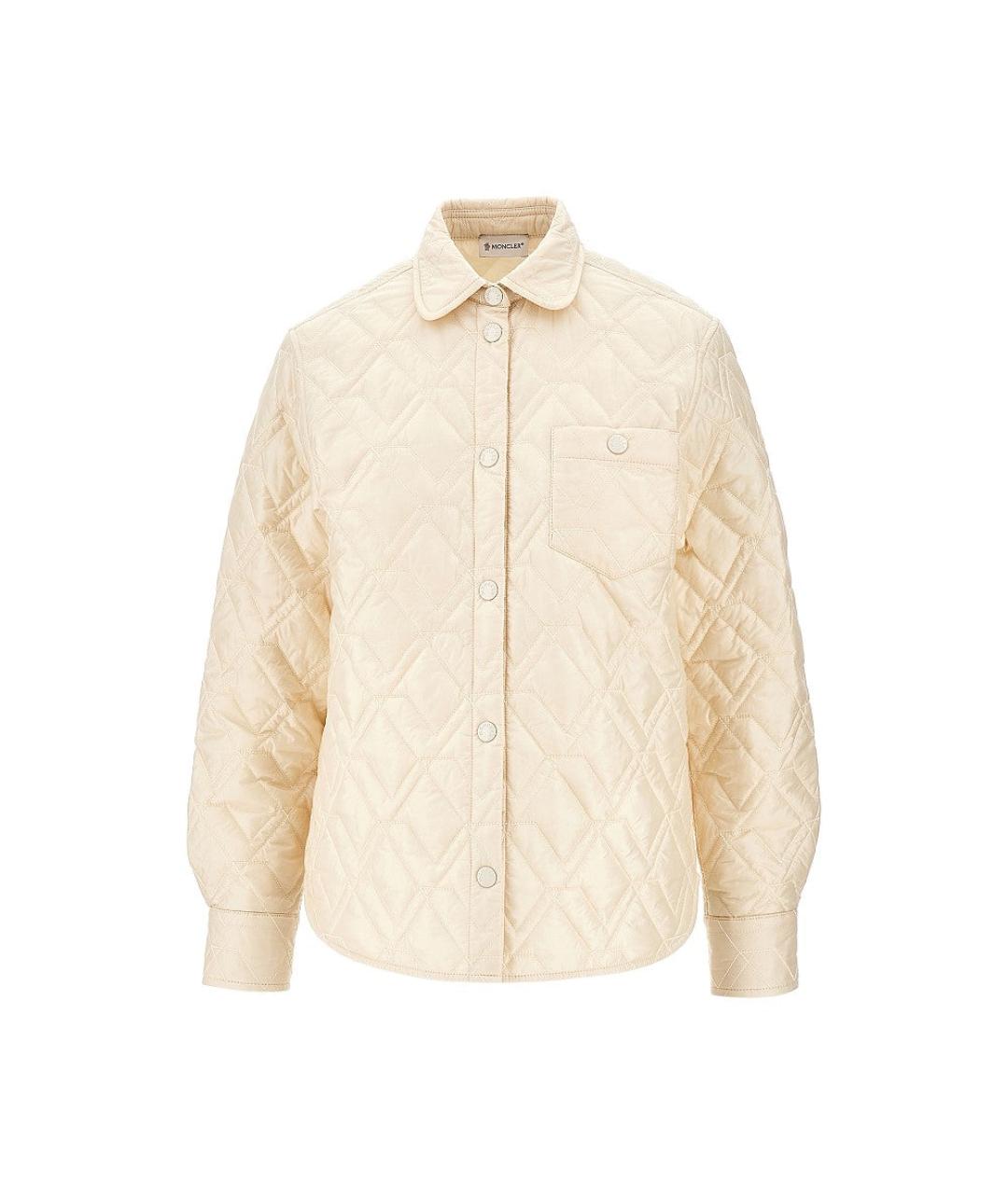 MONCLER Бежевая полиамидовая куртка, фото 1