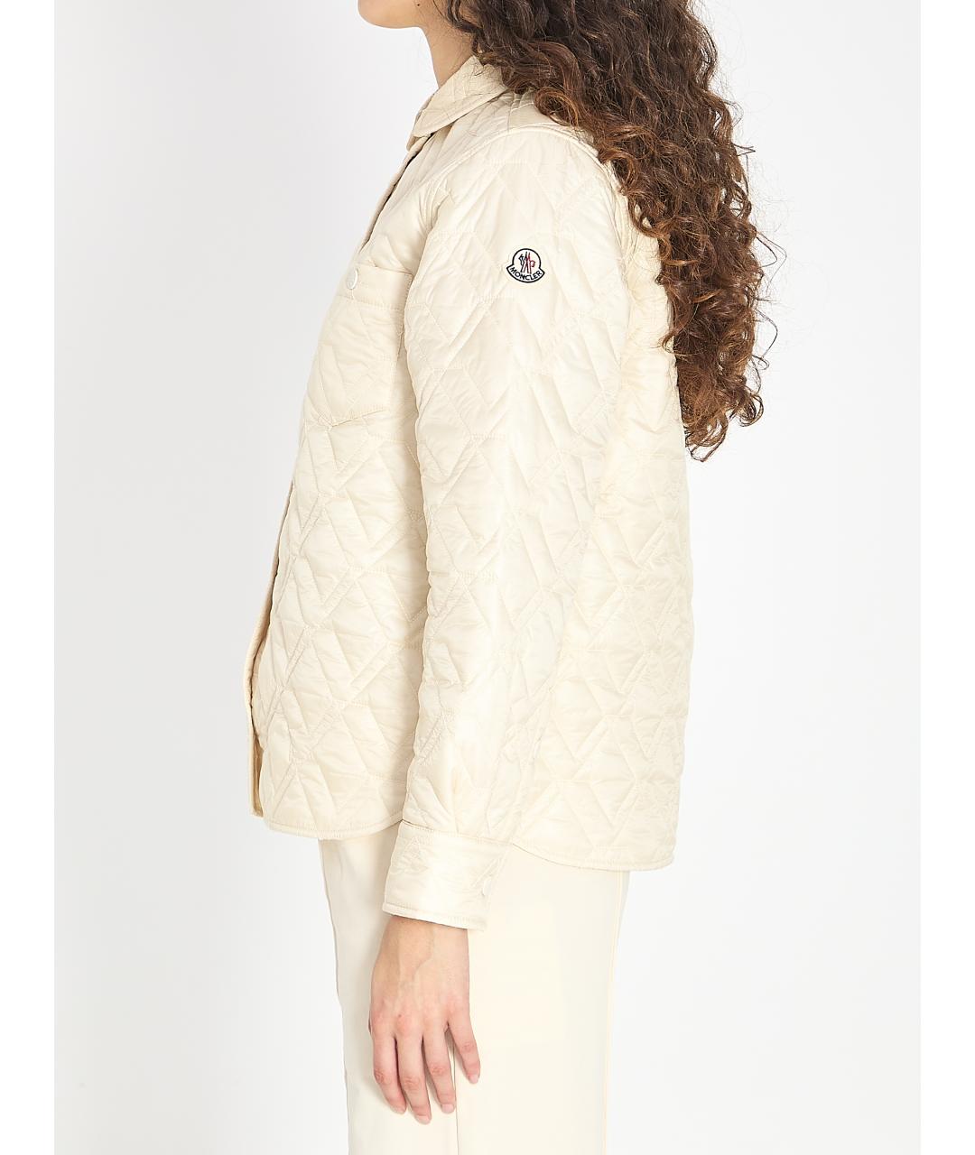 MONCLER Бежевая полиамидовая куртка, фото 4