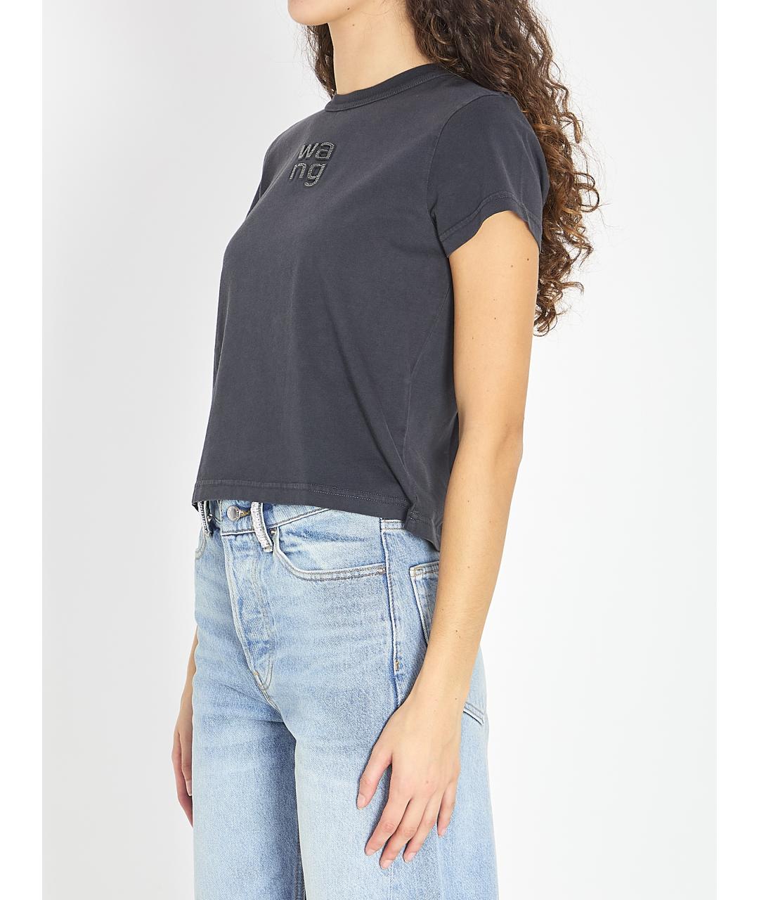 ALEXANDER WANG Черная хлопковая футболка, фото 3