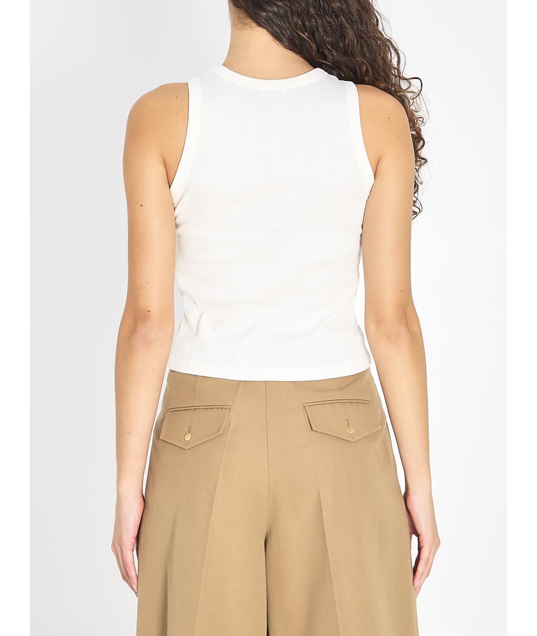 CELINE Белая хлопковая майка, фото 5