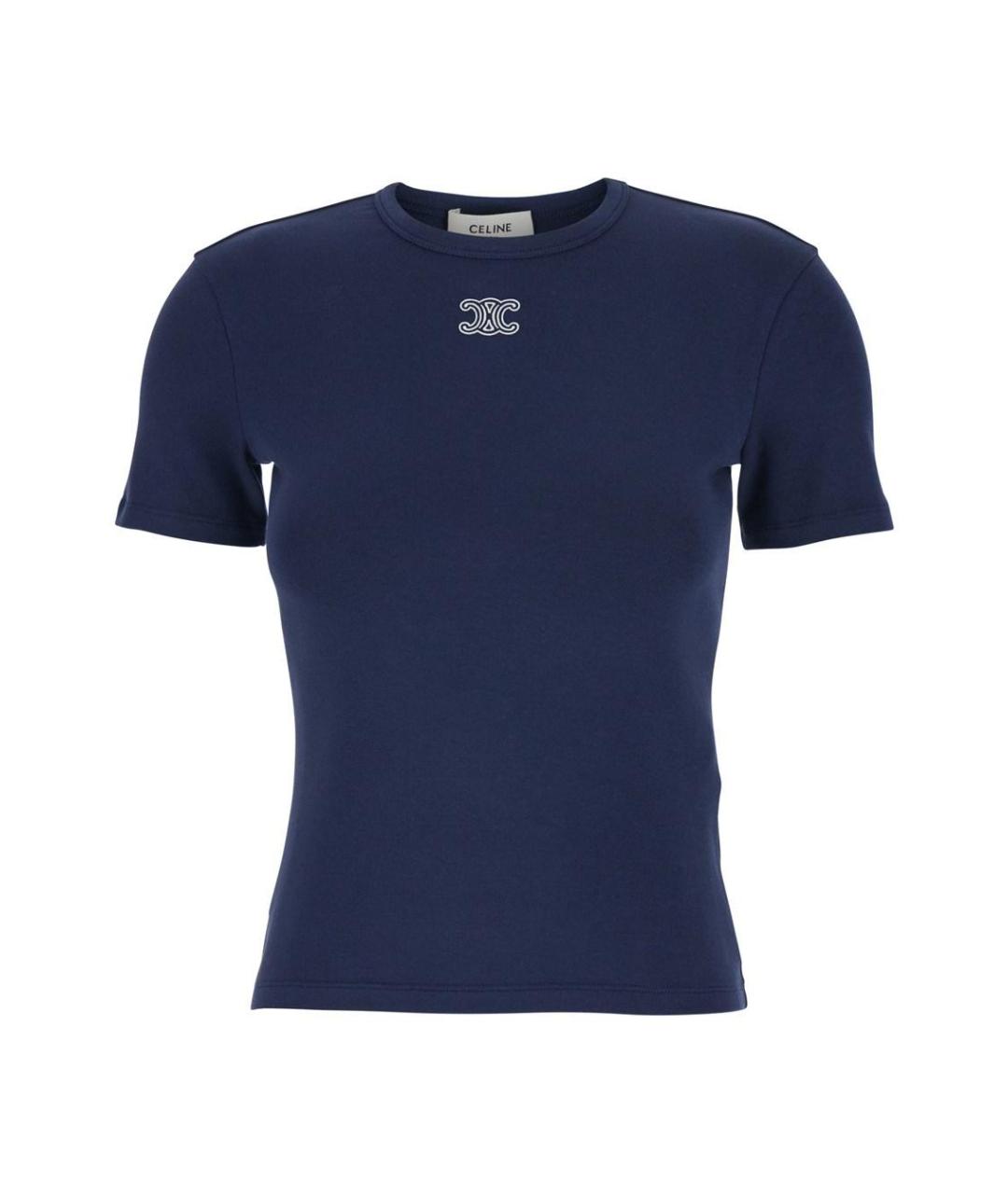 CELINE Синяя хлопковая футболка, фото 1