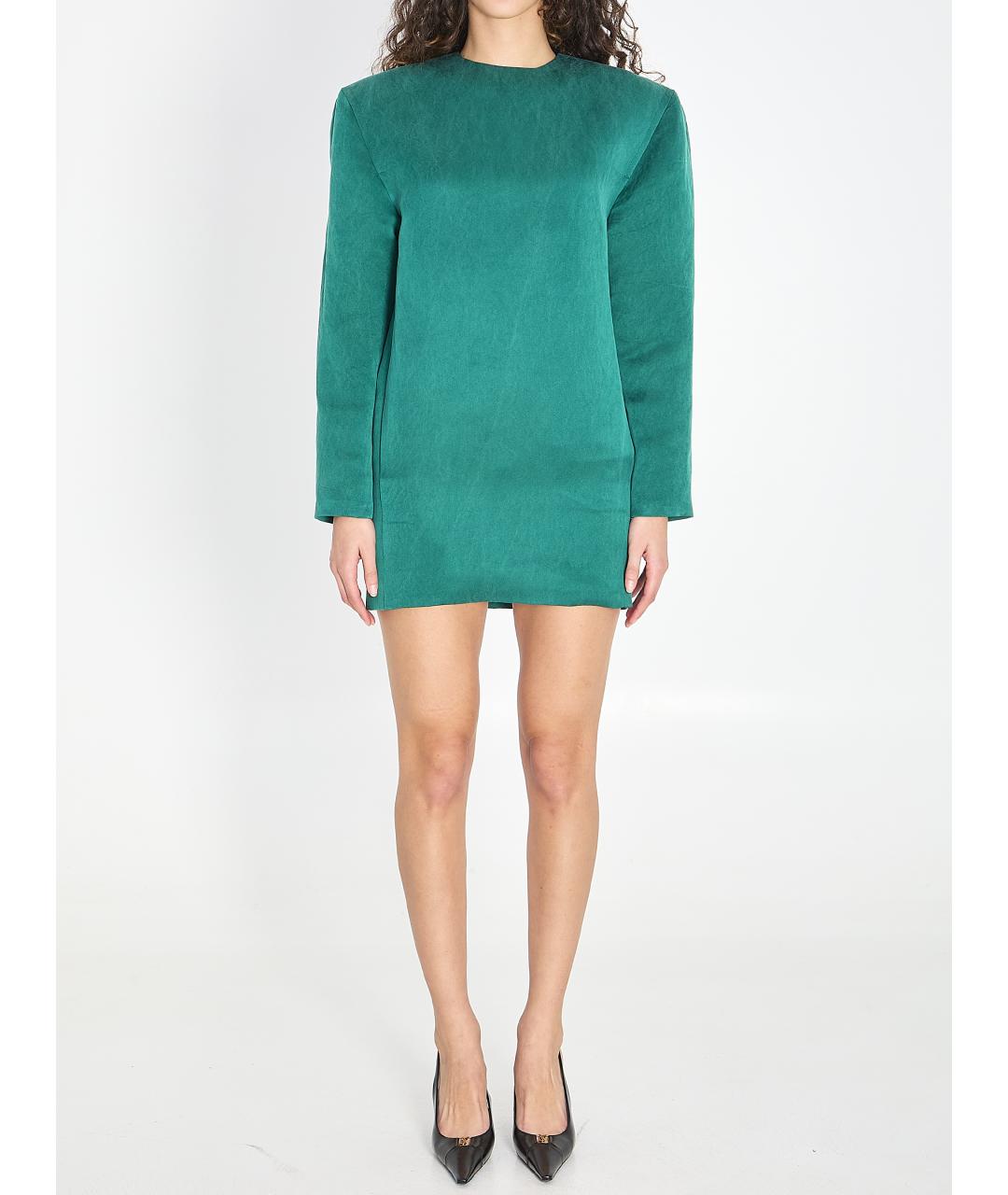 SAINT LAURENT Зеленые шелковое платье, фото 2