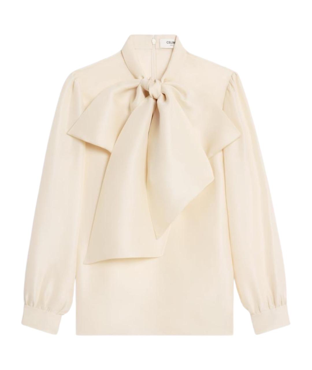 CELINE Бежевая шелковая рубашка, фото 1