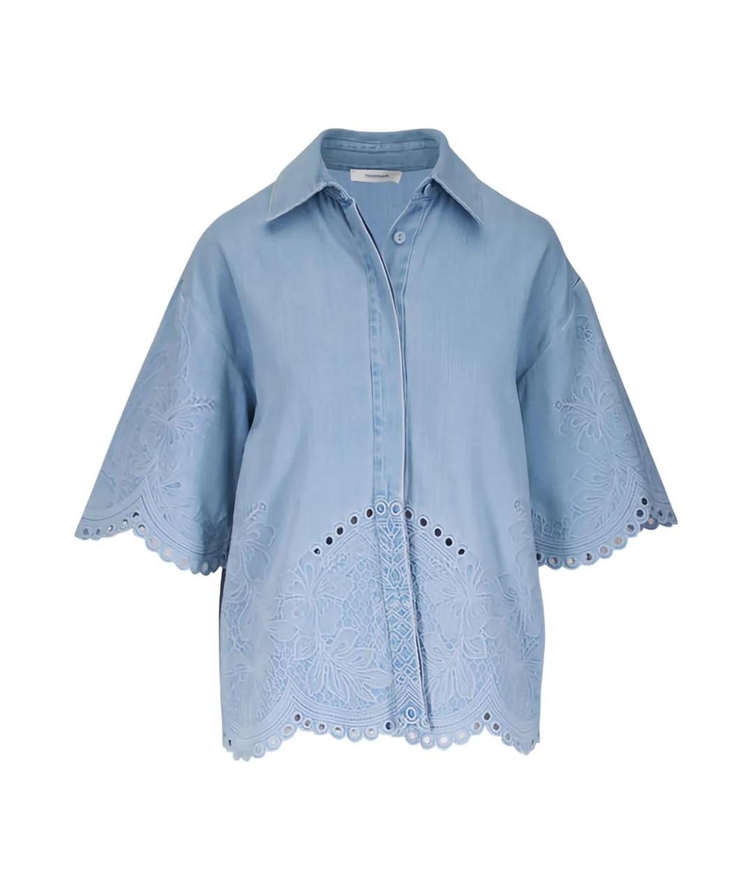ZIMMERMANN Голубая хлопковая рубашка, фото 1
