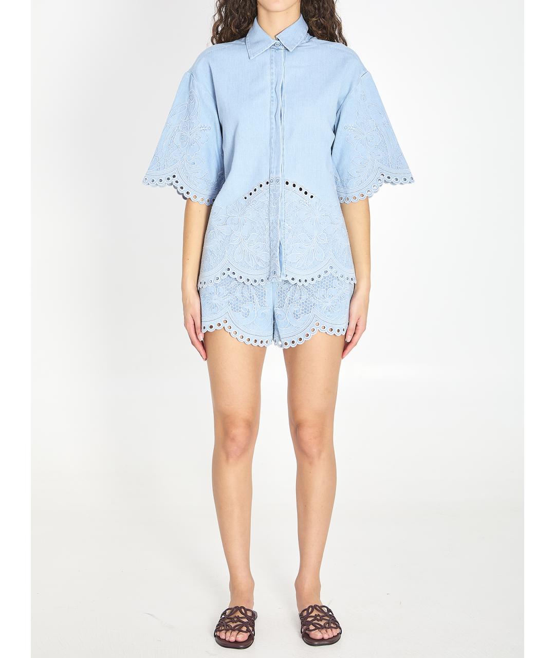 ZIMMERMANN Голубая хлопковая рубашка, фото 6