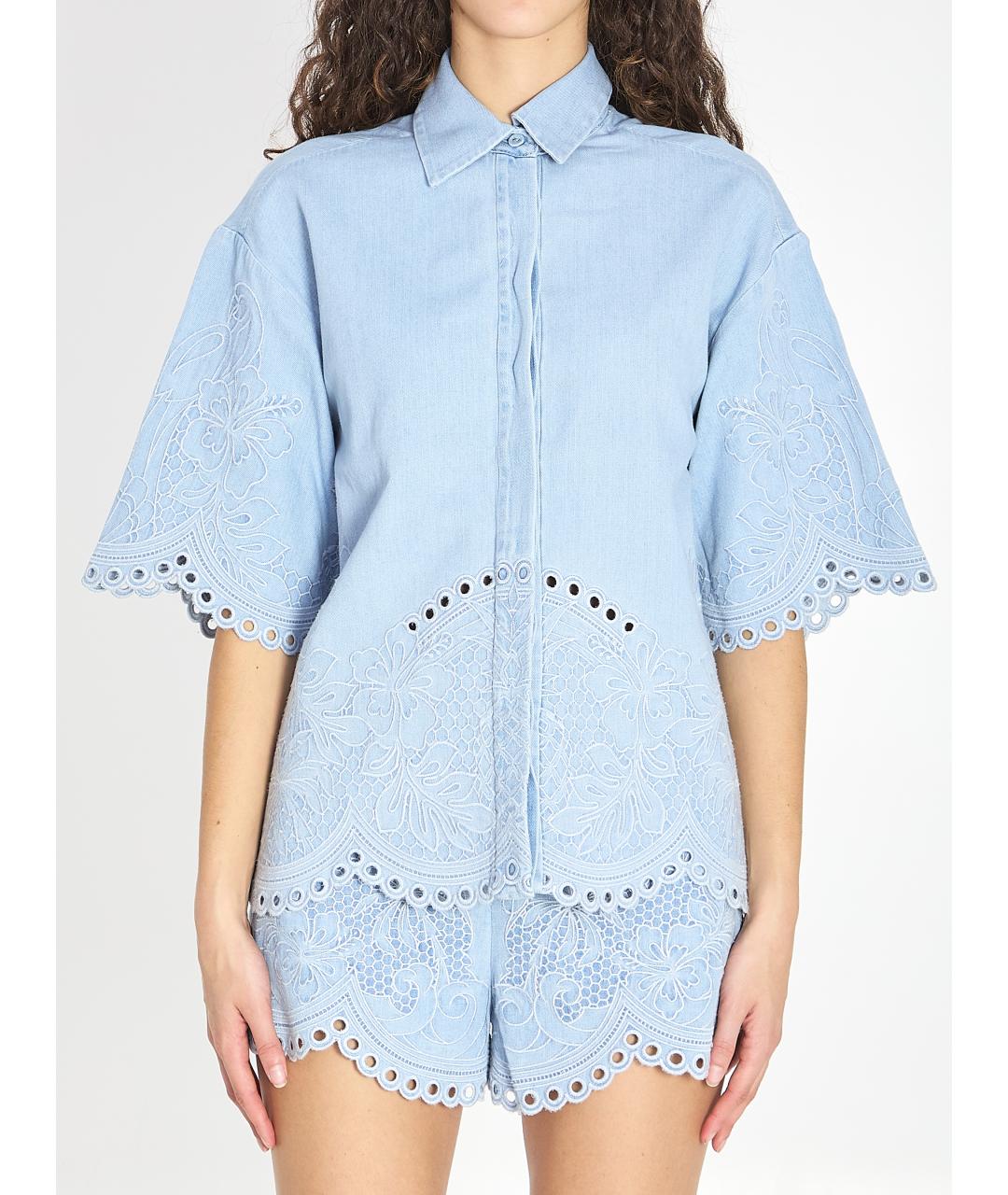 ZIMMERMANN Голубая хлопковая рубашка, фото 2