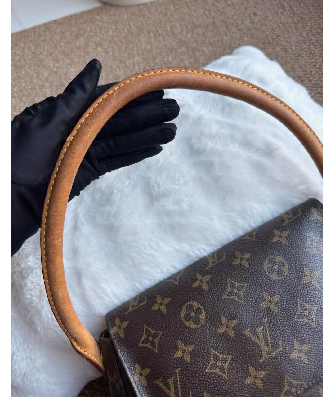 LOUIS VUITTON Коричневая сумка с короткими ручками, фото 8