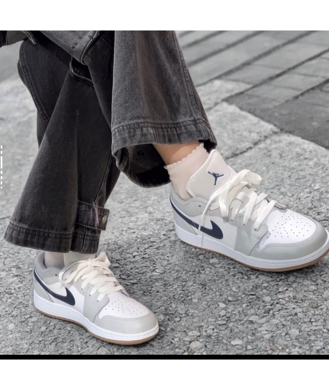 JORDAN Серые кожаные кроссовки, фото 3