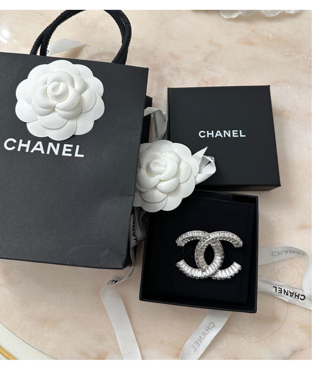CHANEL Серебряная металлическая булавка / брошь, фото 3