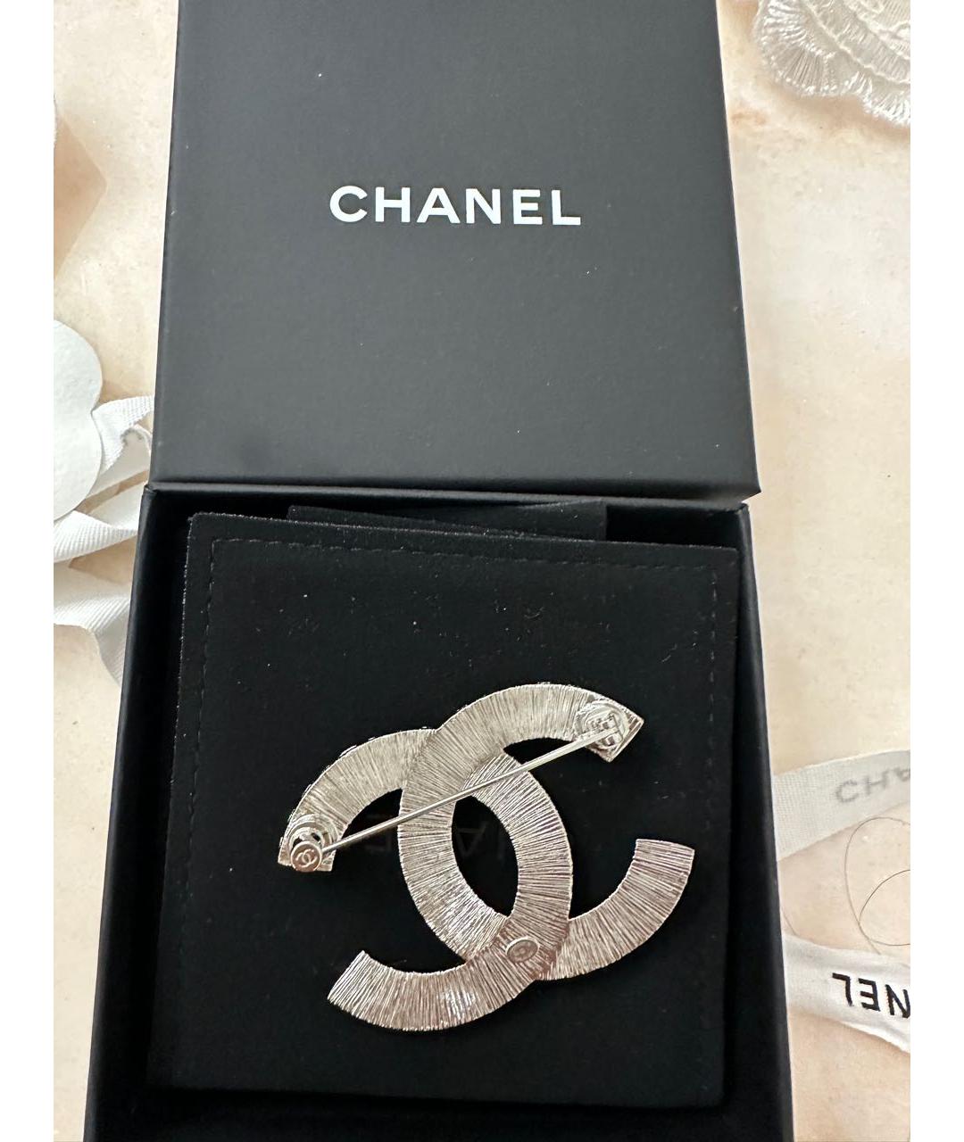 CHANEL Серебряная металлическая булавка / брошь, фото 2