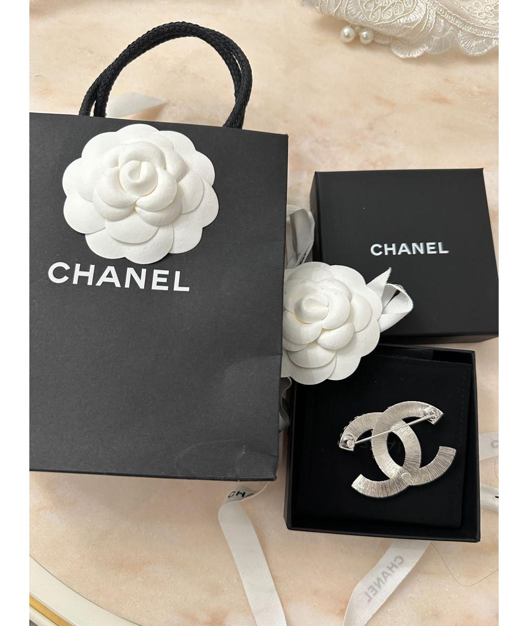 CHANEL Серебряная металлическая булавка / брошь, фото 4