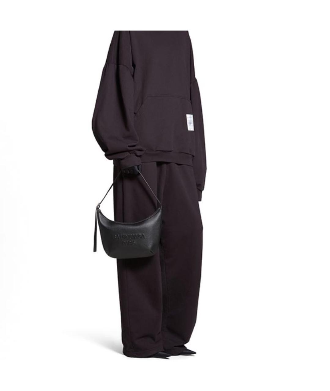 BALENCIAGA Черная кожаная сумка через плечо, фото 5