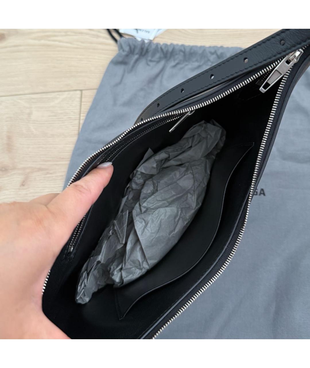 BALENCIAGA Черная кожаная сумка через плечо, фото 7