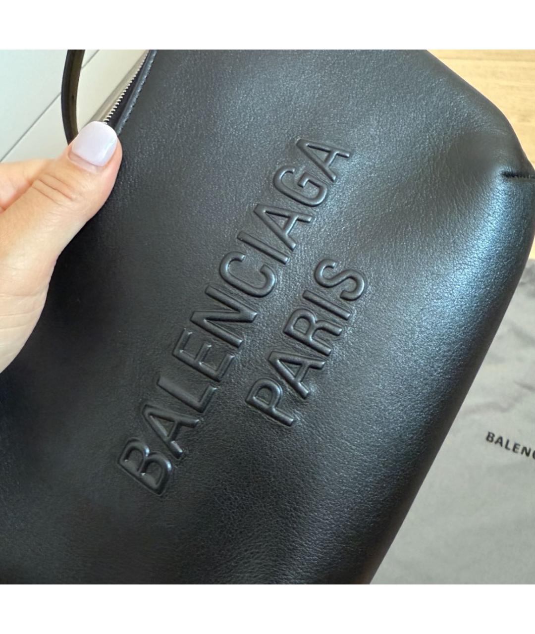 BALENCIAGA Черная кожаная сумка через плечо, фото 8