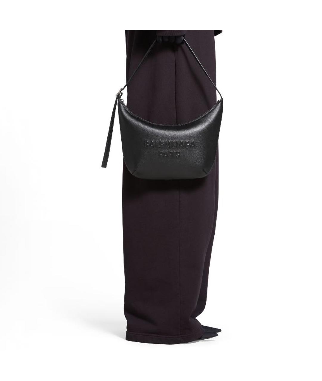 BALENCIAGA Черная кожаная сумка через плечо, фото 4