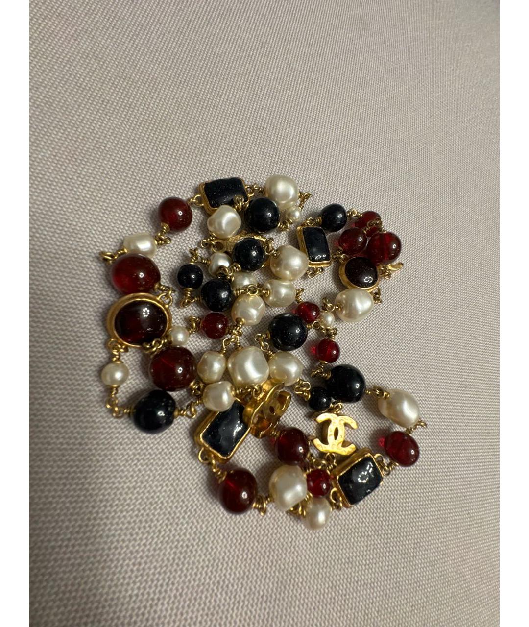 CHANEL Бордовое металлическое колье, фото 6