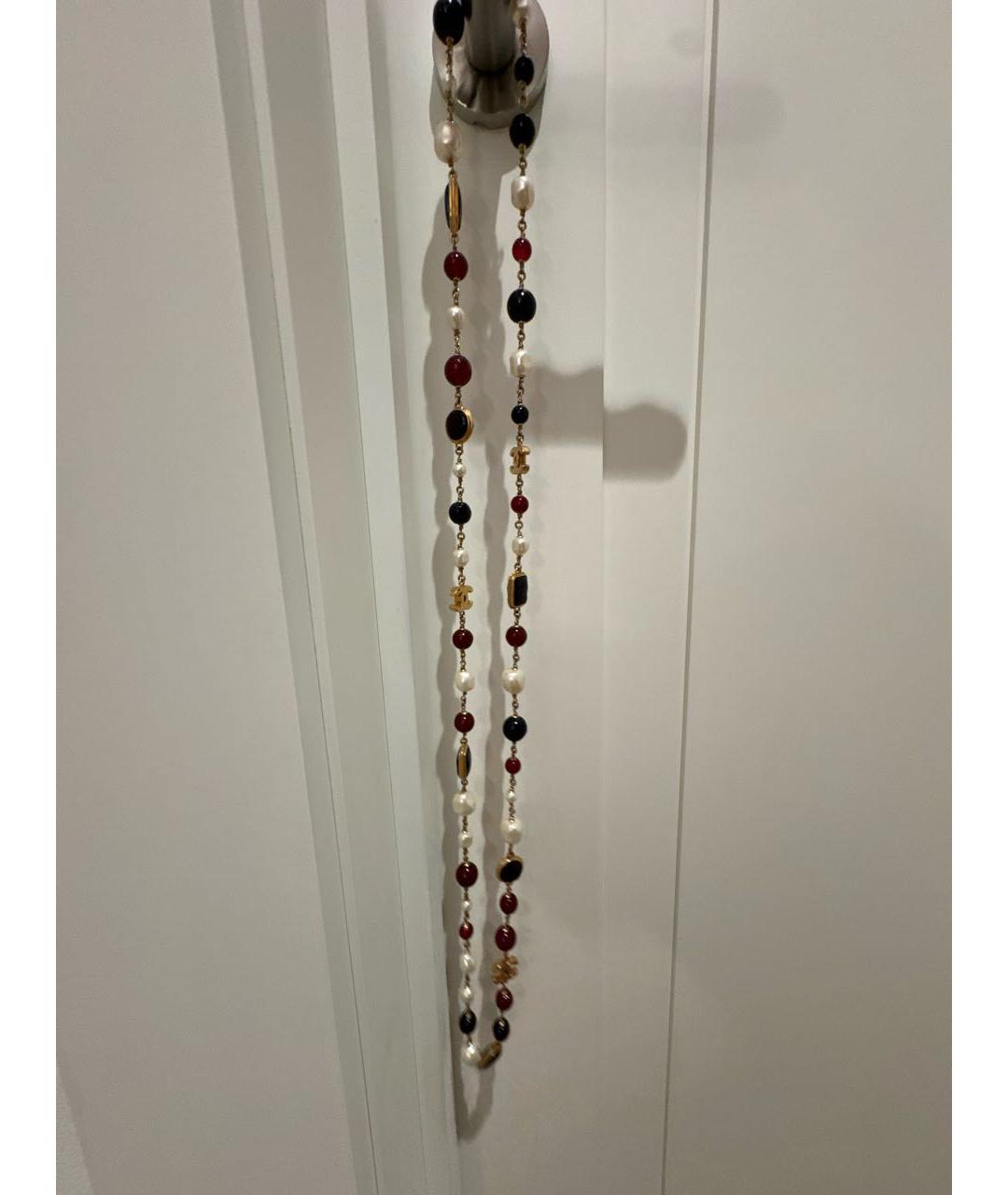 CHANEL Бордовое металлическое колье, фото 3