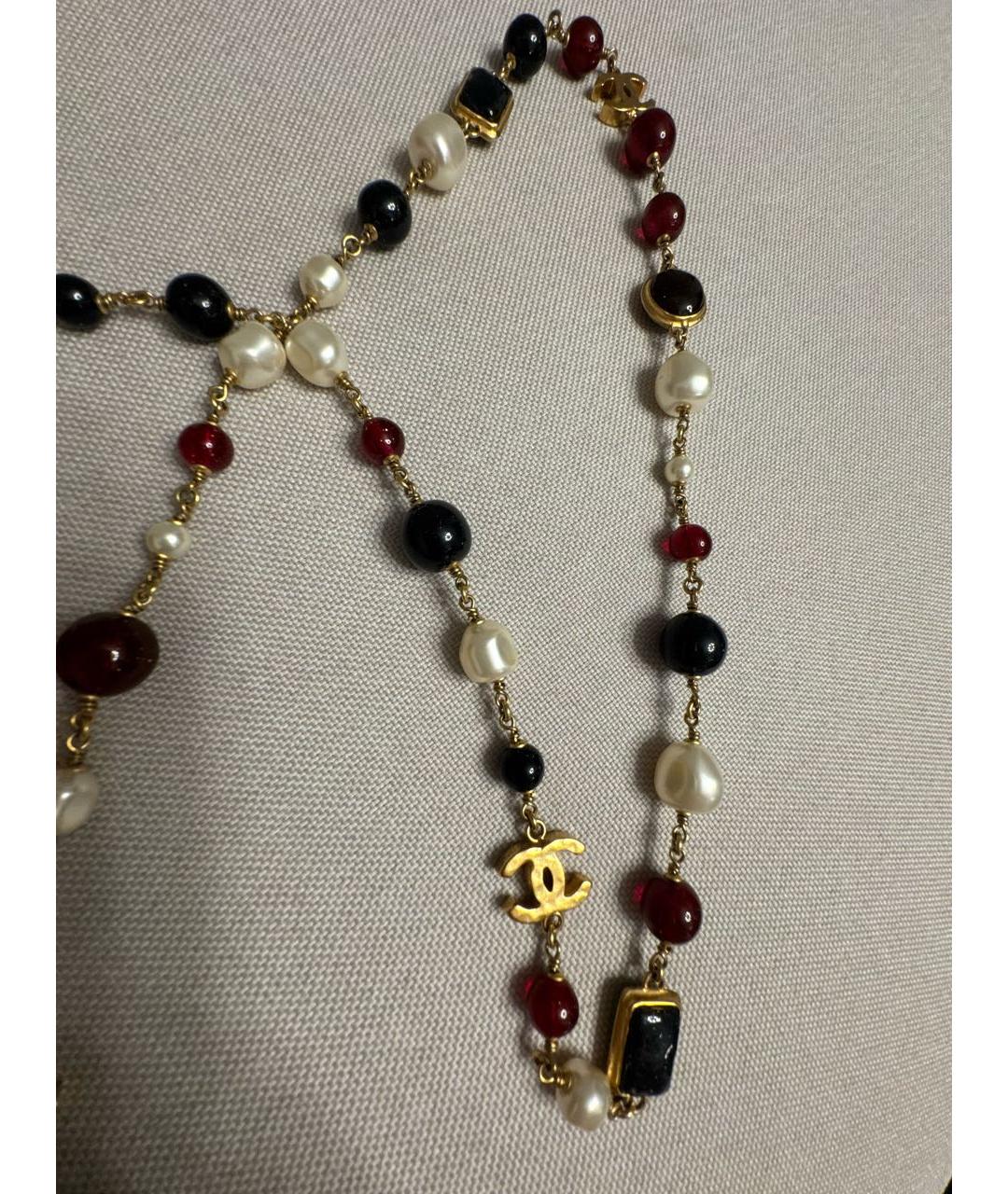CHANEL Бордовое металлическое колье, фото 5