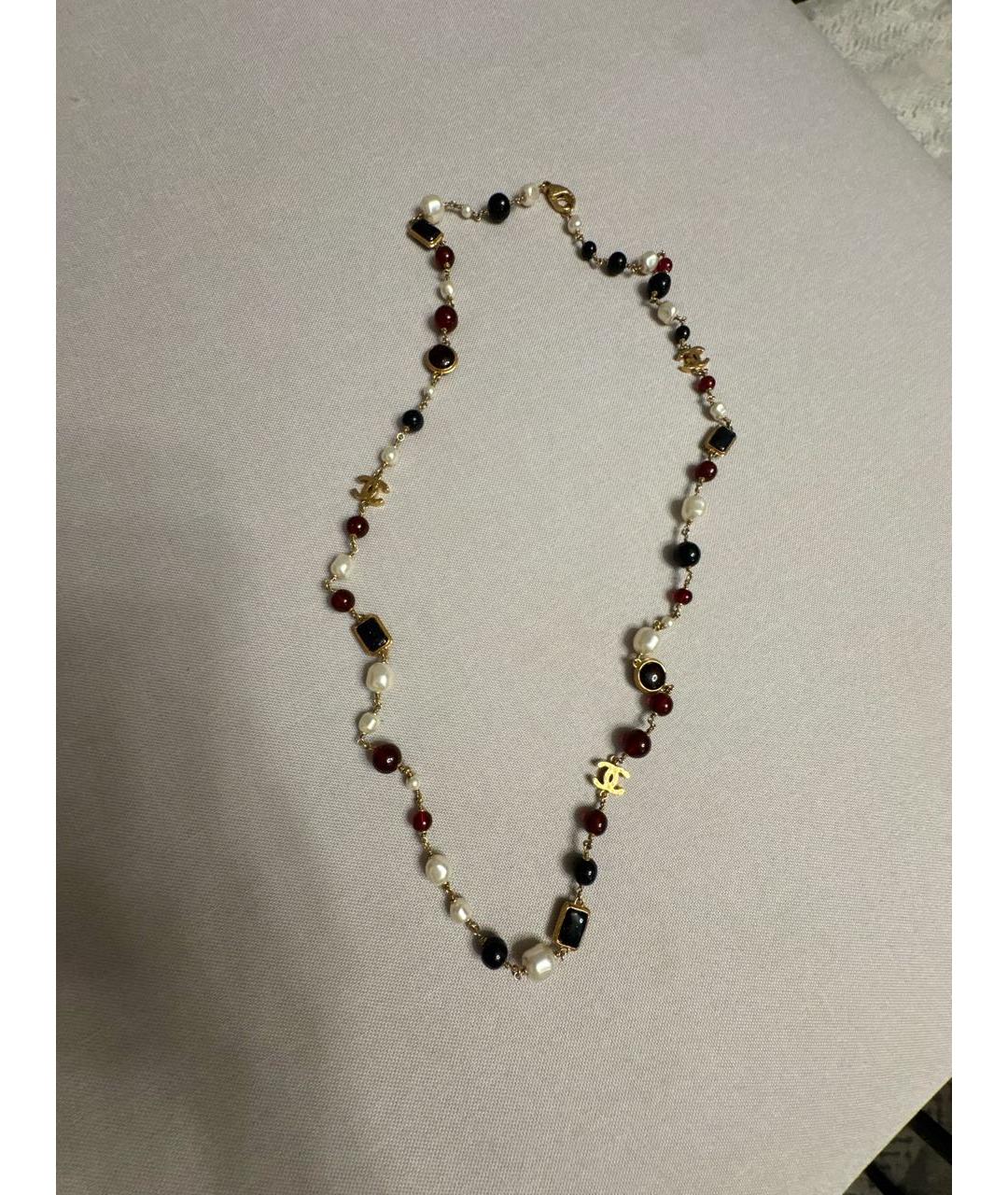 CHANEL Бордовое металлическое колье, фото 7