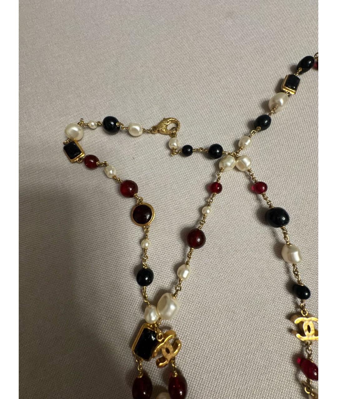 CHANEL Бордовое металлическое колье, фото 4