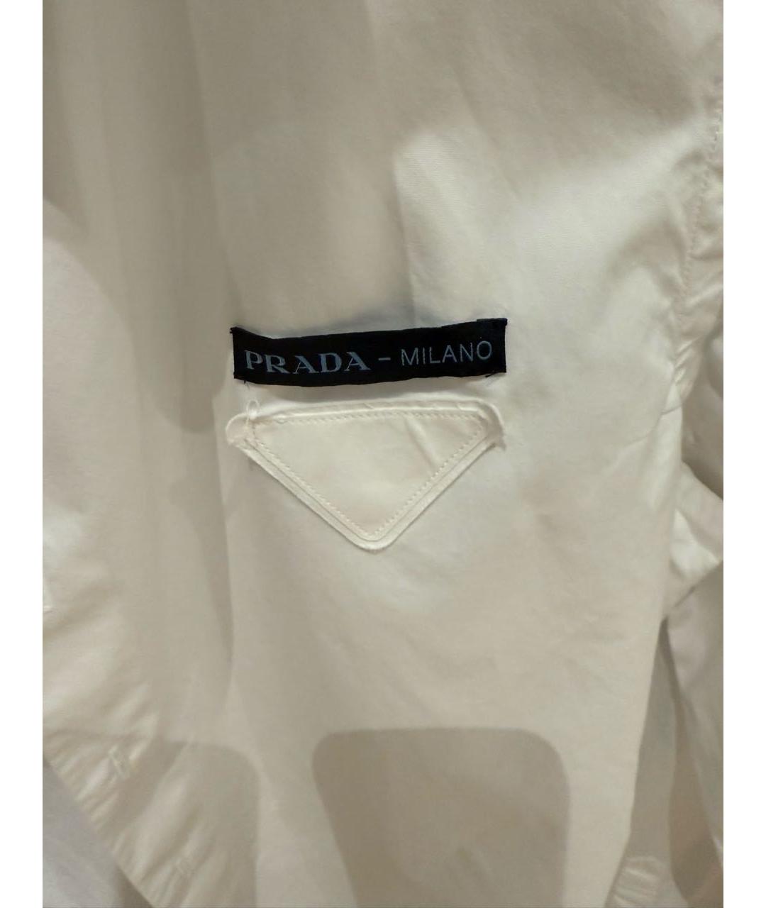 PRADA Белая хлопковая классическая рубашка, фото 3