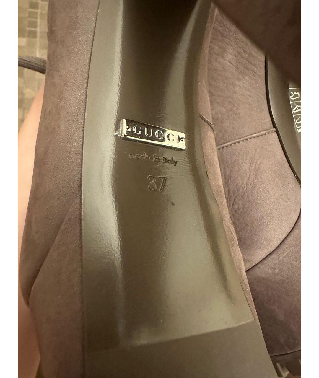 GUCCI Бежевые нубуковые ботильоны, фото 5