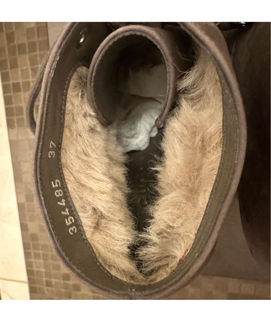 GUCCI Бежевые нубуковые ботильоны, фото 6