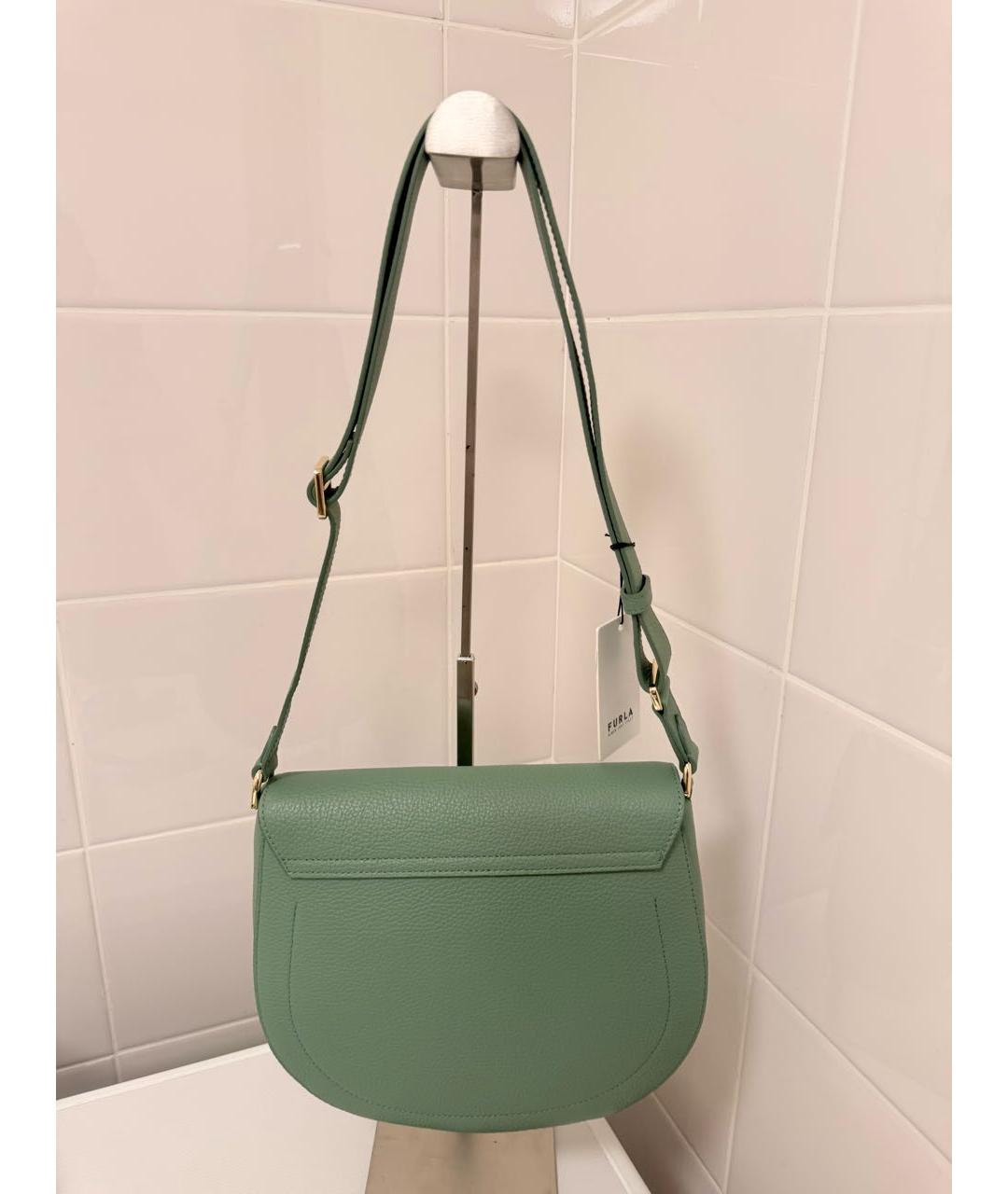 FURLA Зеленая кожаная сумка через плечо, фото 2