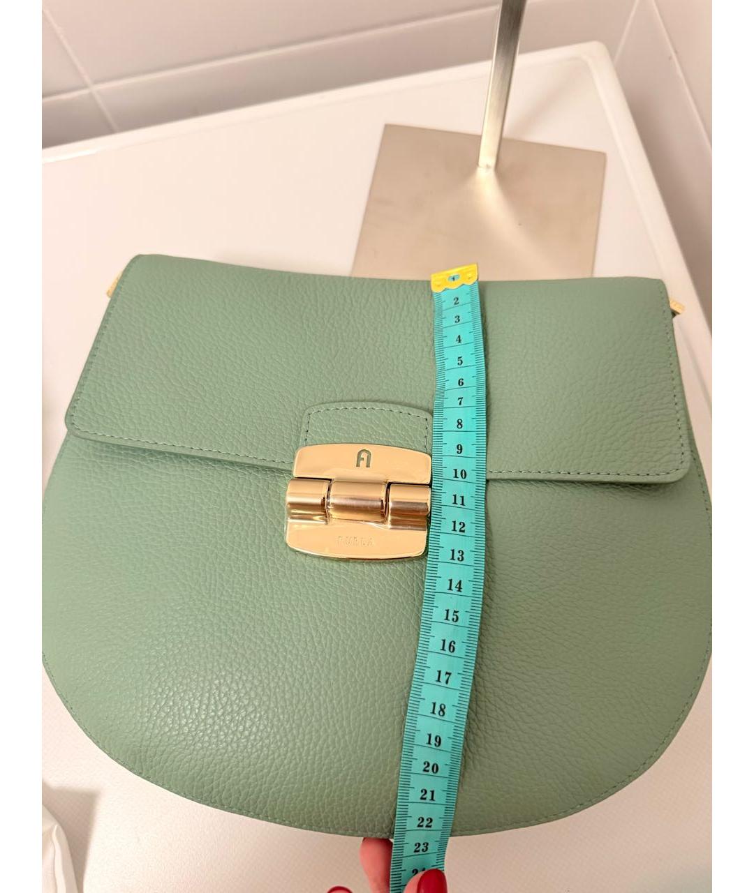 FURLA Зеленая кожаная сумка через плечо, фото 7