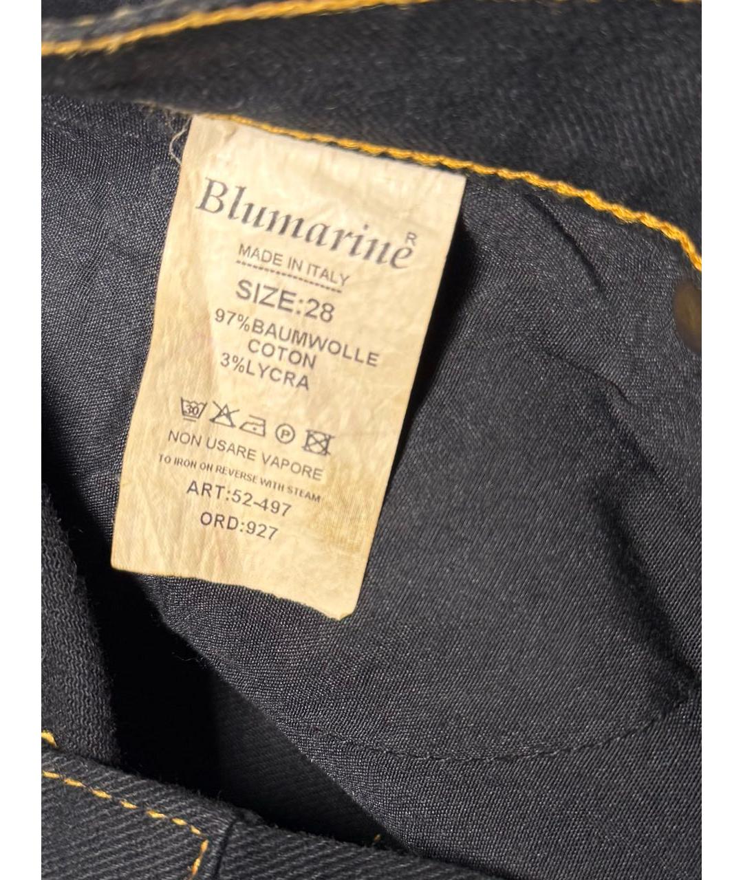 BLUMARINE Черные хлопковые джинсы слим, фото 6