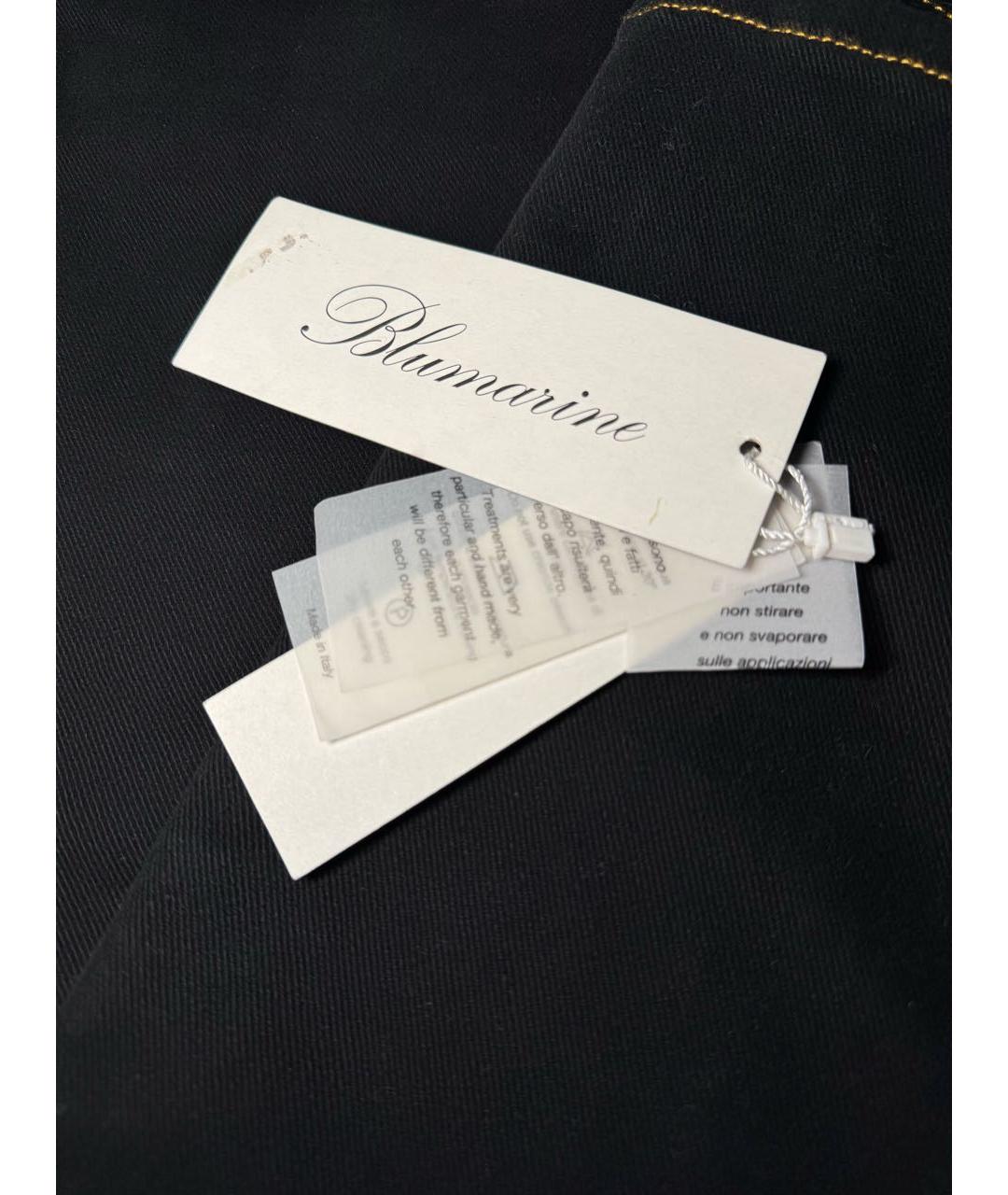 BLUMARINE Черные хлопковые джинсы слим, фото 5