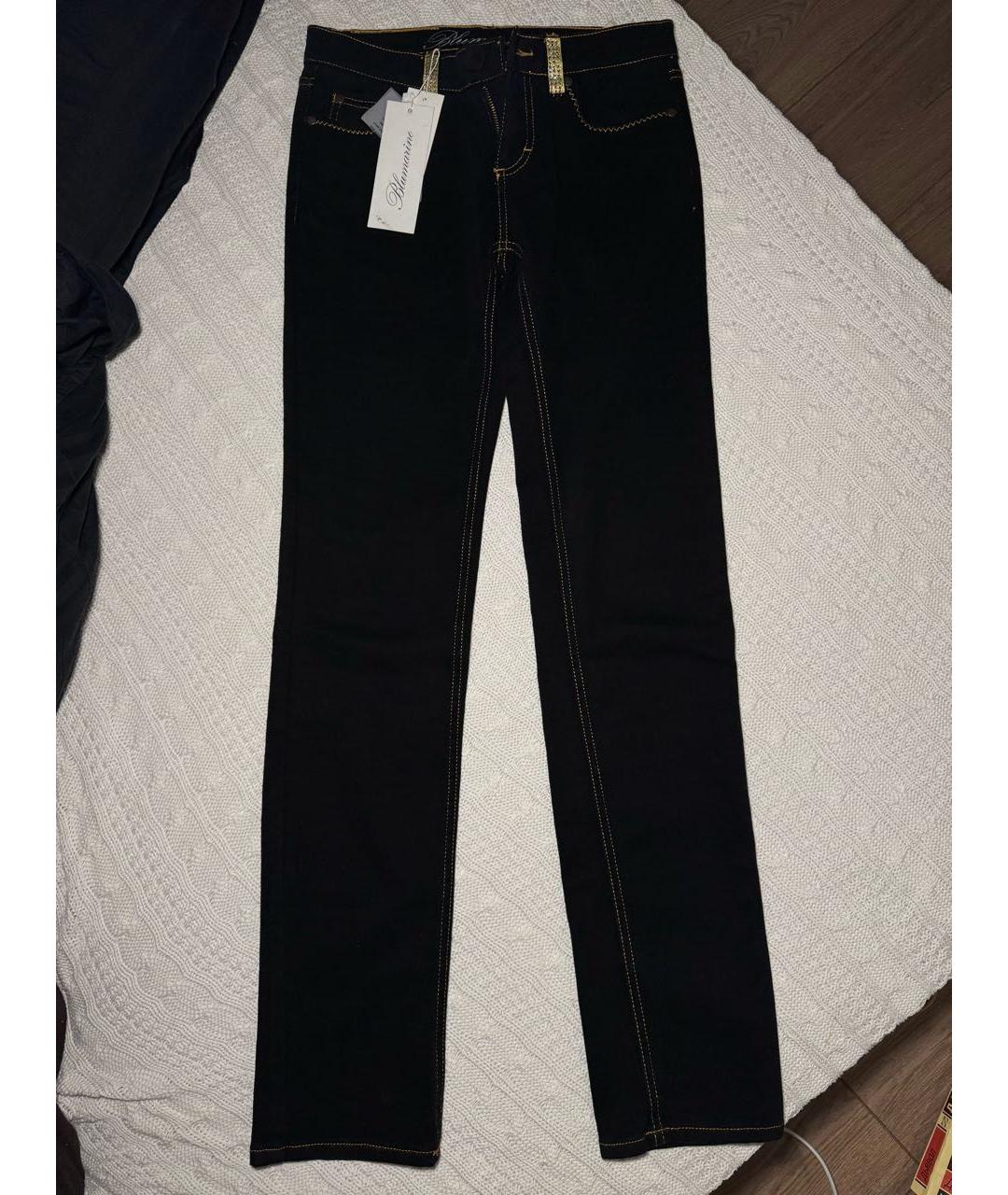 BLUMARINE Черные хлопковые джинсы слим, фото 7
