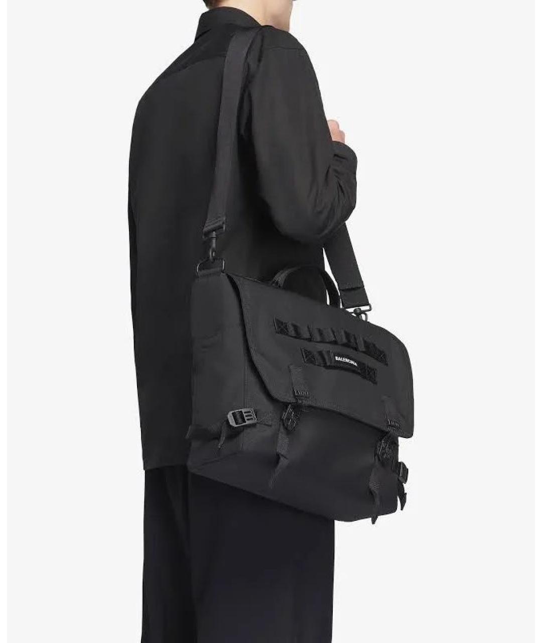 BALENCIAGA Черная синтетическая сумка тоут, фото 3