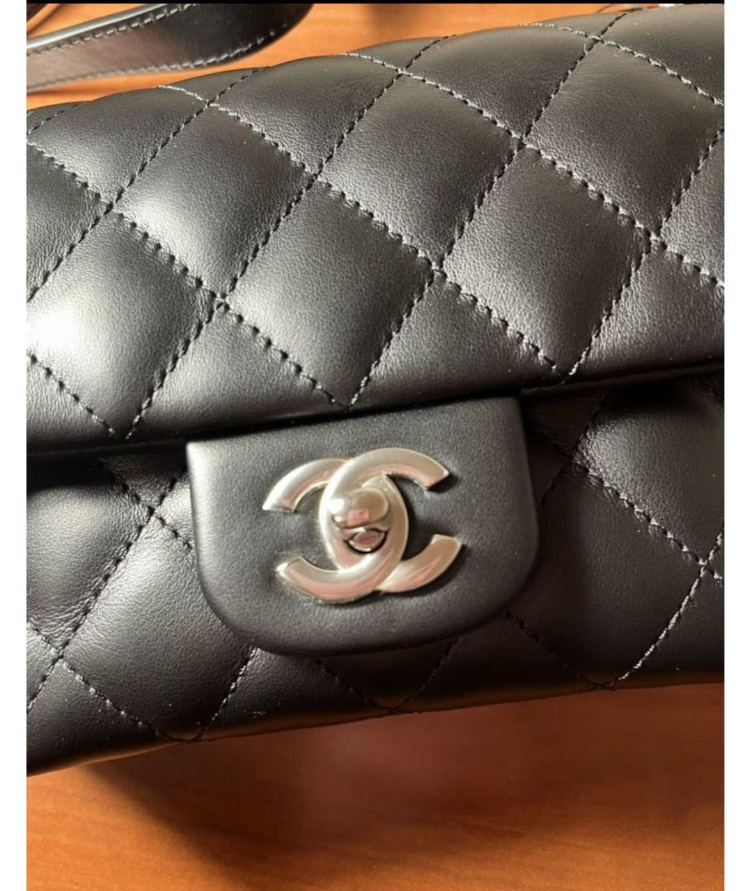 CHANEL Черная кожаная сумка с короткими ручками, фото 4